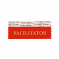 Facilitator Red Award Ribbon w/ Gold Foil Print (4"x1 5/8")